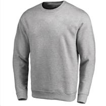 Moletom Blusa De Frio Basico Liso Gola Careca Sem Capuz Casaco Quente Cinza Claro