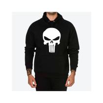 Moletom Blusa de Frio Canguru Unissex Caveira Justiceiro