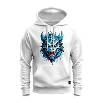 Moletom Blusa De Frio Com Capuz Varias Cores Dragão Azul