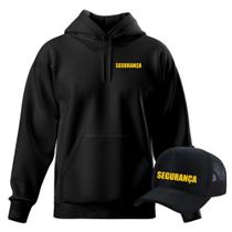 Moletom Blusa de Frio Estampa Segurança + Bone De Telinha Relaxado