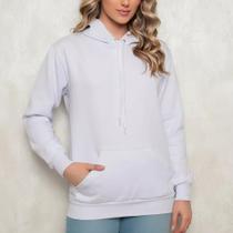Moletom Blusa de Frio Feminina Casaco Flanelado Capuz Inverno Quente Estiloso Confortável Canguru