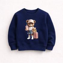 Moletom Blusa de frio Gola Careca Infantil Algodão Premium Várias Cores Urso Boné 2 4 6 8 10 12 14 Moletom Blusa de frio Gola Careca Infantil Algodão Premium Várias Cores Urso Boné 2 4 6 8 10 12 14