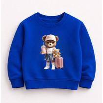 Moletom Blusa de frio Gola Careca Infantil Algodão Premium Várias Cores Urso Boné 2 4 6 8 10 12 14 Moletom Blusa de frio Gola Careca Infantil Algodão Premium Várias Cores Urso Boné 2 4 6 8 10 12 14