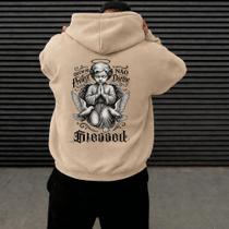 Moletom Blusa De Frio Masculina Inverno Streetwear Anjo Arcanjo Urban life Canguru Estampada