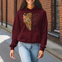 Moletom Blusa De Frio Poliester Algodao Confortavel Macio Leve Unissex Estampa Animal Print Onca