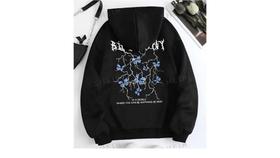 Moletom Blusa De Frio Raios Borboleta Bolso Cordão Capuz Moletom Blusa De Frio Raios Borboleta Bolso Cordão Capuz