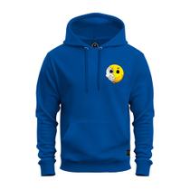 Moletom Blusa De Frio Unissex Algodão Confortável Com Bolso E Capuz Emoji Metade Peito