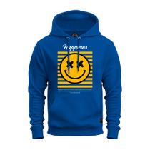 Moletom Blusa De Frio Unissex Algodão Confortável Com Bolso E Capuz Happies