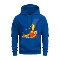 Moletom Blusa De Frio Unissex Algodão Confortável Com Bolso E Capuz Marge