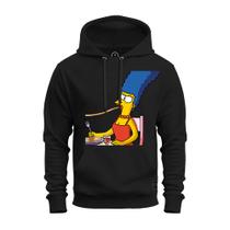 Moletom Blusa De Frio Unissex Algodão Confortável Com Bolso E Capuz Marge