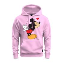 Moletom Blusa De Frio Unissex Algodão Confortável Com Bolso E Capuz Mickey Beijinho