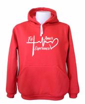 Moletom Blusa Frio Feminino Casaco Capuz Amor Fé Esperança