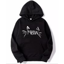 Moletom Blusa Gato Gatinho Meow Canguru Moletom Blusa Gato Gatinho Meow Canguru