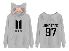 Moletom Blusa Infantil Orelhinha BTS jung Kook 97 cantor musica pop