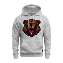 Moletom Blusão Inverno Canguru Flanelado Aconchegante Urso Bravo