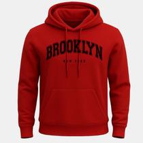 Moletom Brooklyn Canguru Blusa De Frio Streetwear Bolso E Capuz Moleton Inverno Masculino e Feminino