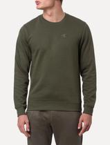 Moletom Calvin Klein Jeans Masculino Crewneck CK Bordado Verde Militar