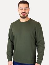 Moletom Calvin Klein Jeans Masculino Crewneck CK Small Bordado Verde Militar