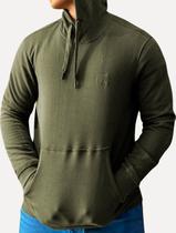 Moletom Calvin Klein Jeans Masculino Hoodie CK Bordado Verde Militar