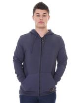 Moletom Calvin Klein Jeans Masculino Hoodie Full-Zip Patch Reissue Azul Marinho