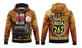 Moletom Caminhão Cara Preta Deus Esta Entre Nós Blusa De Frio Carreteiro Rota 262