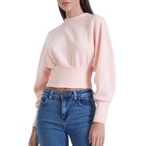 Moletom Canelado Forum Fashion In24 Rosa Flutter Feminino