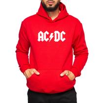 Moletom Canguru AC DC Banda de Rock Blusa de Frio Estampada