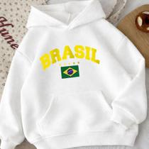 Moletom Canguru Adulto Brasil Estrelas 1001 Casaco Blusa De Frio Unissex Inverno