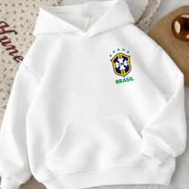 Moletom Canguru Adulto Escudo Brasil 1002 Blusa De Frio Casaco Unissex Copa Do Mundo