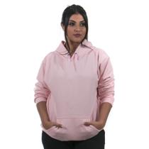 Moletom Canguru Blusa de Frio com Capuz Lisa Feminino cor Rosa Bebê Moletom Canguru Blusa de Frio com Capuz Lisa Feminino cor Rosa Bebê