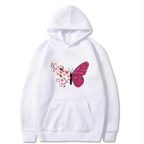 Moletom Canguru Blusao De Frio Feminina Borboleta Florida Flores Butterflies Heyoungirl