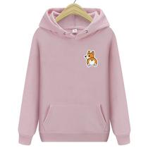 Moletom canguru Cachorrinho Fofo Tumblr Casaco Algodão Flanelado