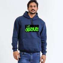 Moletom Canguru Capuz Flanelado Estampado JESUS - Comfort