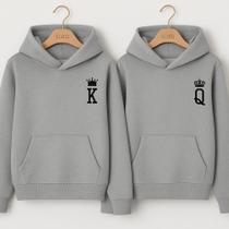 Moletom Canguru Casal Estampa Rei E Rainha Combinados Dias Dos Namorados