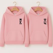 Moletom Canguru Casal Estampa Rei E Rainha Combinados Dias Dos Namorados