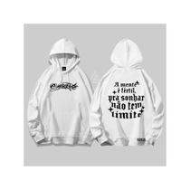Moletom Canguru Com Bolso e Capuz Streetwear A Mente é fertil Osascorte Premium Unissex