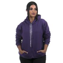 Moletom Canguru com Capuz Blusa Feminino cor Violeta