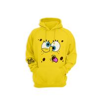 Moletom canguru com capuz com estampa facial de Bob Esponja Moletom canguru com capuz com estampa facial de Bob Esponja