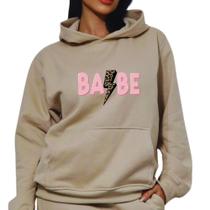 Moletom Canguru Com Capuz Estampado Babe Modinha Gringa Look Estiloso