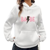 Moletom Canguru Com Capuz Estampado Babe Modinha Gringa Look Estiloso Moletom Canguru Com Capuz Estampado Babe Modinha Gringa Look Estiloso
