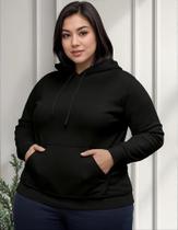 Moletom Canguru Com Capuz Plus Size Feminino Flanelad ul G Moletom Canguru Com Capuz Plus Size Feminino Flanelad ul G