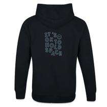 Moletom Canguru Com Capuz Preto Letter Go Logo Azul