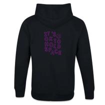 Moletom Canguru Com Capuz Preto Letter Go Logo Rosa