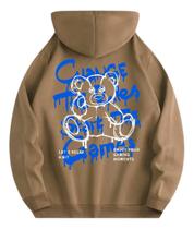 Moletom Canguru Com Cordão Estampa De Urso Flanelado Inverno Moletom Canguru Com Cordão Estampa De Urso Flanelado Inverno