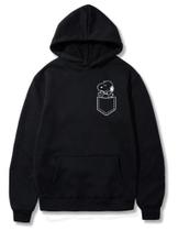 Moletom Canguru Com Estampa Snoopy Bolsinho Blusa De Frio Unissex.