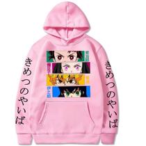 Moletom Canguru Demon Slayer Kimetsu No Yaiba Anime Mangá Blusa Unissex