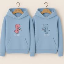 Moletom Canguru Dinossauro Tea-Rex Casal Namorados Combinados Casaco Masculino Unissex Moletom Canguru Dinossauro Tea-Rex Casal Namorados Combinados Casaco Masculino Unissex