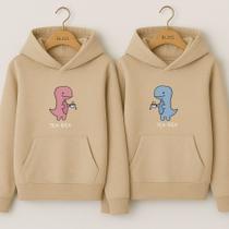 Moletom Canguru Dinossauro Tea-Rex Casal Namorados Combinados Casaco Masculino Unissex