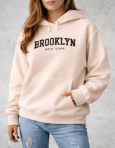 Moletom Canguru Estampado Brooklyn Feminino Quentinho Frio
