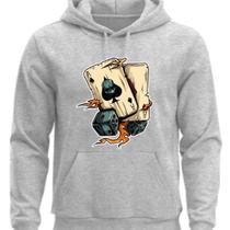 Moletom Canguru Estampado Cartas e Dados